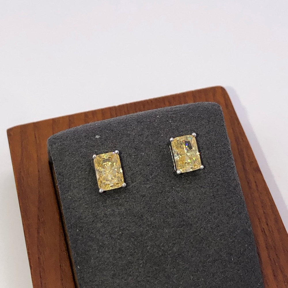 1ct Canary Radiant Earrings - Picture 8 of 12